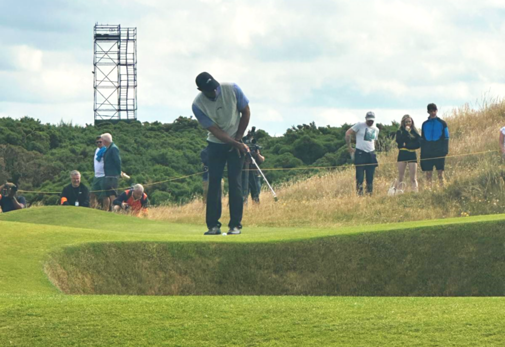 Tiger Woods on putting green