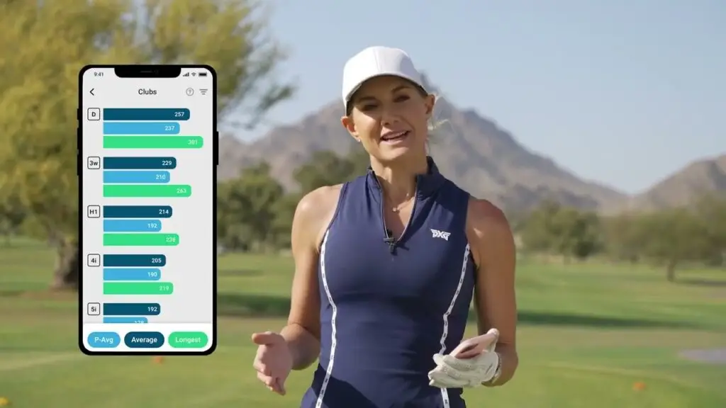 golflife on screen with phone that has the shot scope mobile app